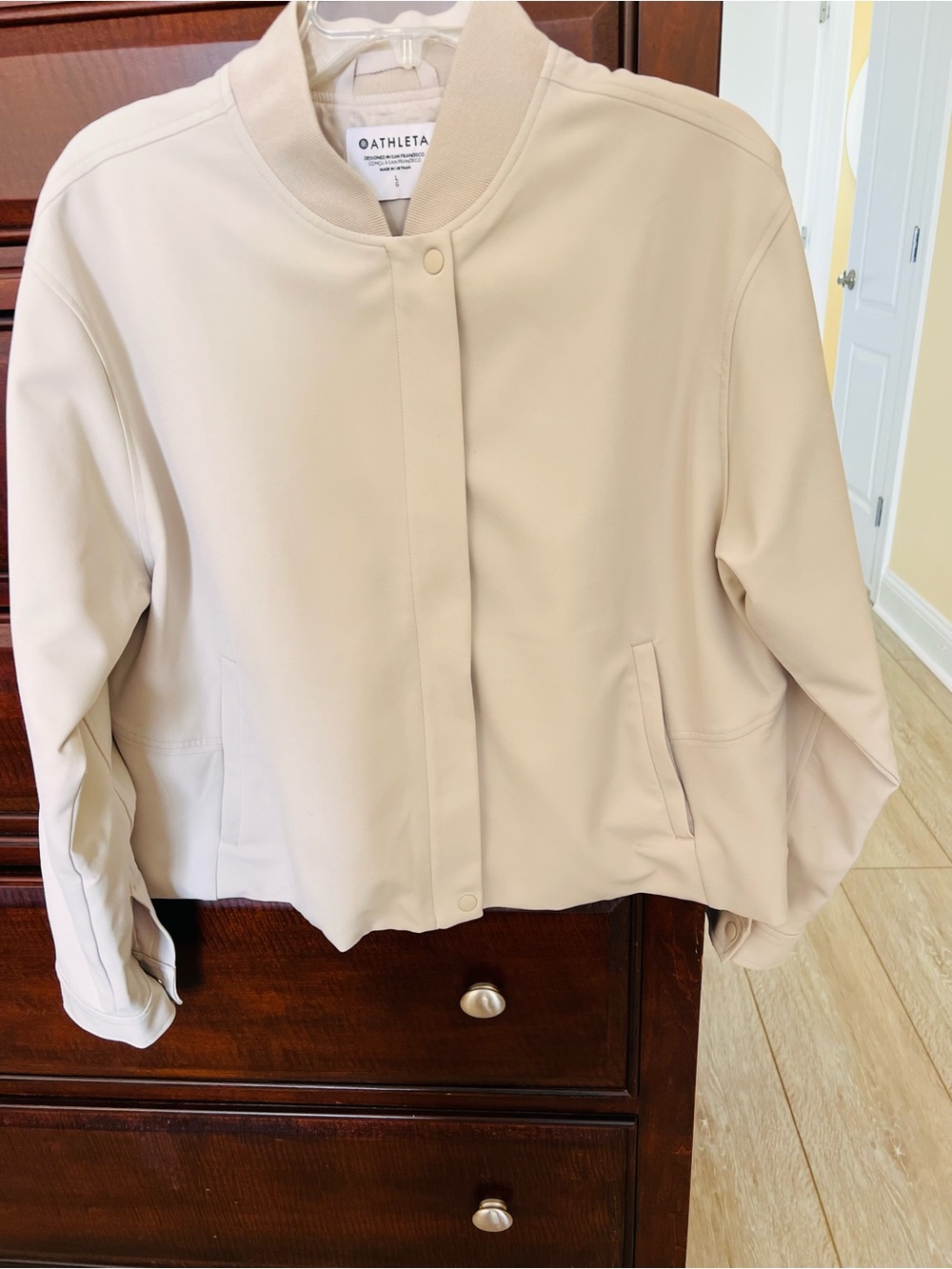 Athleta Women's Light Cream Bomber Jacket
